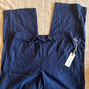 Womens Linen Blend Pants MEDIUM